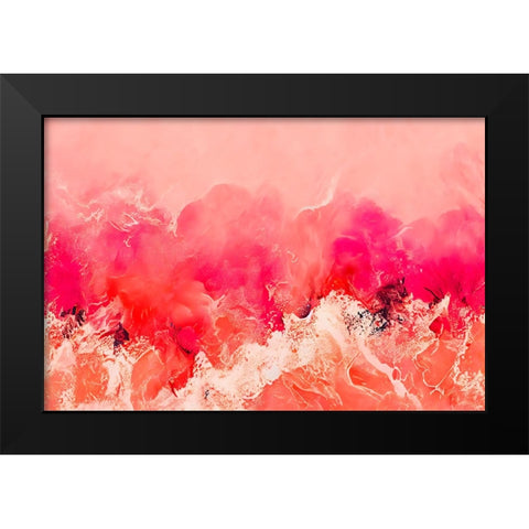 Pink Wave Black Modern Wood Framed Art Print by Treechild