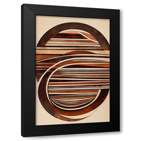 Curved Wood Black Modern Wood Framed Art Print with Double Matting by Treechild