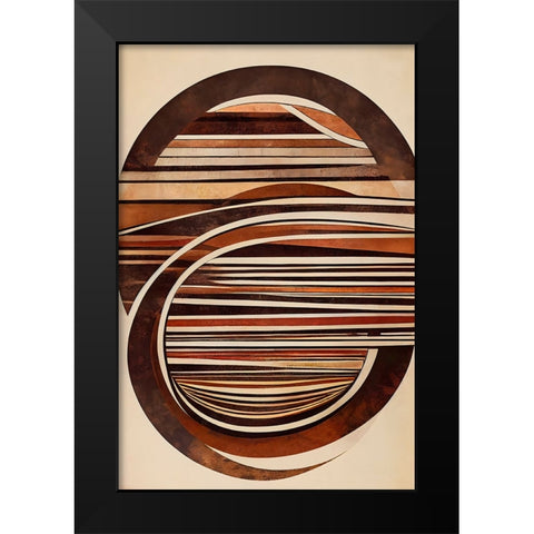 Curved Wood Black Modern Wood Framed Art Print by Treechild