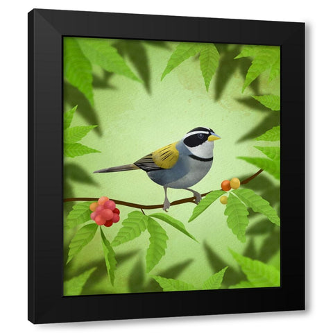 Cerquero de collar Black Modern Wood Framed Art Print with Double Matting by Caballero, Franco