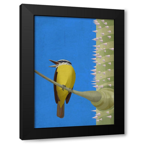 Benteveo Black Modern Wood Framed Art Print by Caballero, Franco