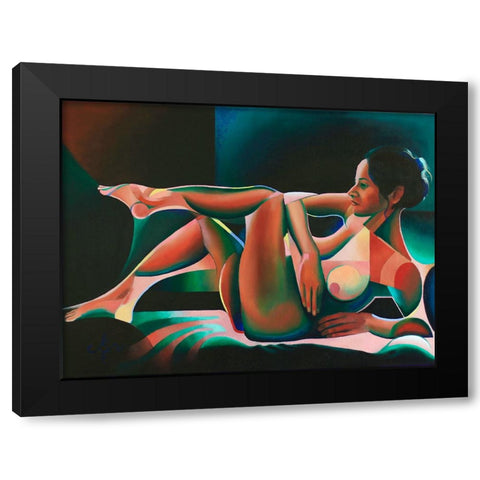 Solarized Roundism - 07-03-22 Black Modern Wood Framed Art Print by Akkers, Corne