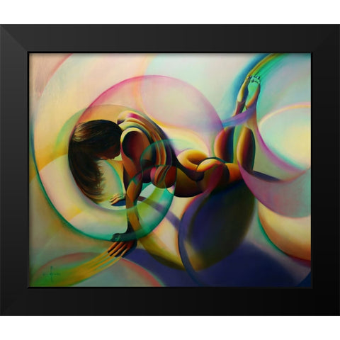 Roundism - 02-12-14 Black Modern Wood Framed Art Print by Akkers, Corne