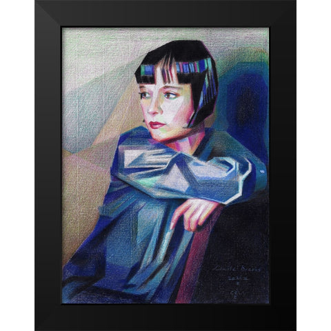 Louise Brooks - 21-10-22 Black Modern Wood Framed Art Print by Akkers, Corne