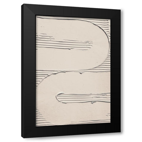 Mud Texture 11 Beige Black Modern Wood Framed Art Print with Double Matting by Pictufy Studio III