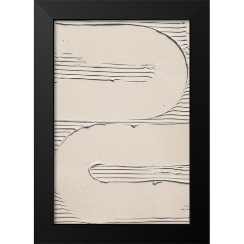 Mud Texture 11 Beige Black Modern Wood Framed Art Print by Pictufy Studio III