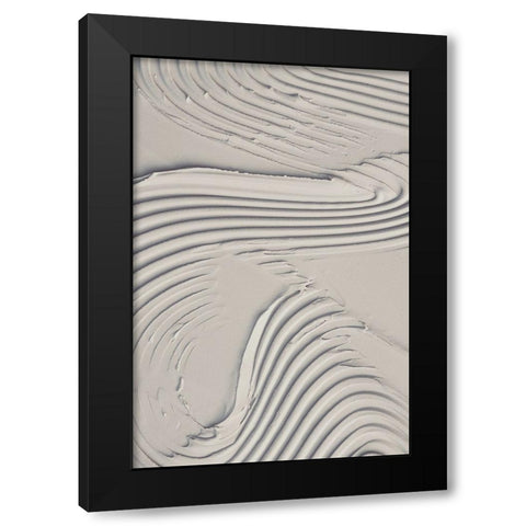 Mud Texture 14 Beige Black Modern Wood Framed Art Print with Double Matting by Pictufy Studio III