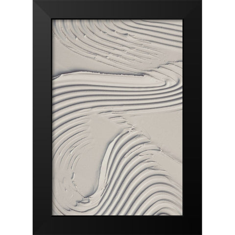 Mud Texture 14 Beige Black Modern Wood Framed Art Print by Pictufy Studio III