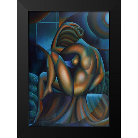 Roundism - 12-02-17 Black Modern Wood Framed Art Print by Akkers, Corne