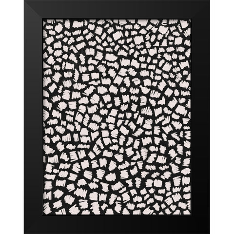 White Doodle Zigzag Black Modern Wood Framed Art Print by Treechild