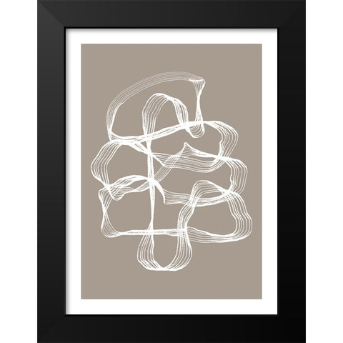 Ink White and Beige Black Modern Wood Framed Art Print by Treechild