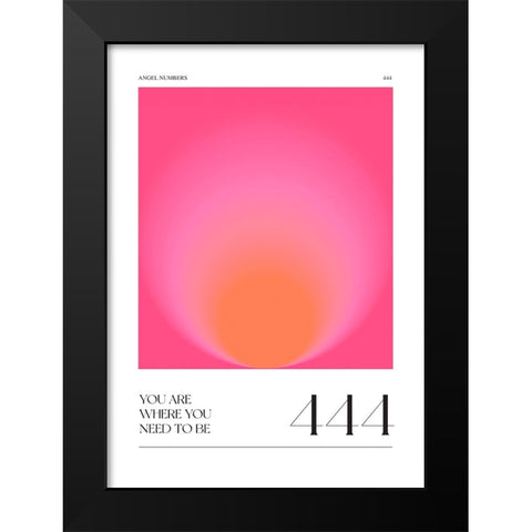 444 Black Modern Wood Framed Art Print by Castillo, Valeria