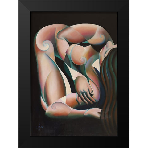 Roundism - 07-08-22 Black Modern Wood Framed Art Print by Akkers, Corne