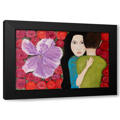 Romance Black Modern Wood Framed Art Print by Ri, Isabelle