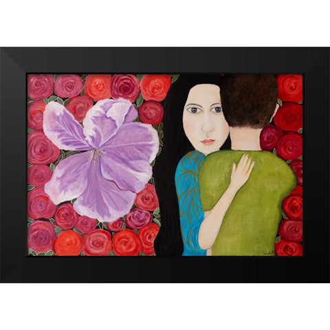 Romance Black Modern Wood Framed Art Print by Ri, Isabelle