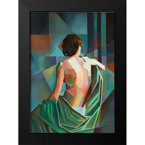 Homage to EugAune DurieuaÂ€Â™s Seated Female Nude aÂ€Â“ 02-08-22 Black Modern Wood Framed Art Print by Akkers, Corne