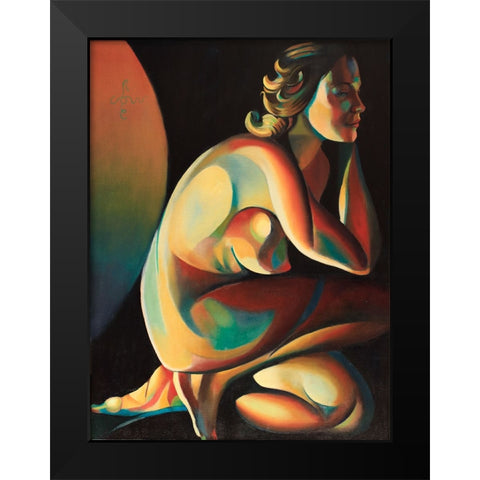 Roundism - 10-02-22 Black Modern Wood Framed Art Print by Akkers, Corne