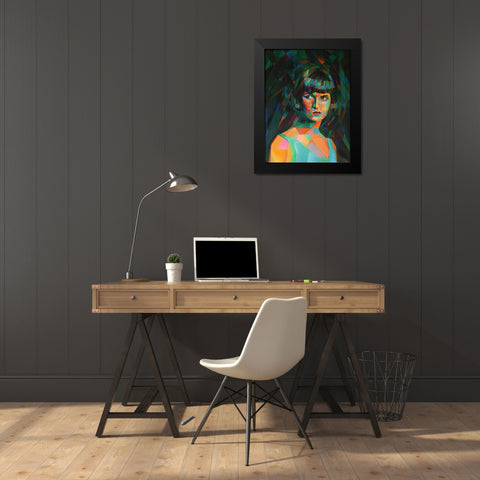 Louise Brooks Black Modern Wood Framed Art Print by Akkers, Corne