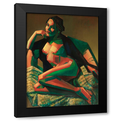 Risque - 17-02-22 Black Modern Wood Framed Art Print with Double Matting by Akkers, Corne