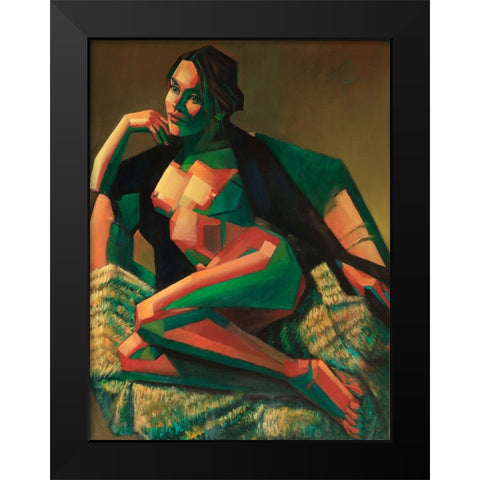 Risque - 17-02-22 Black Modern Wood Framed Art Print by Akkers, Corne
