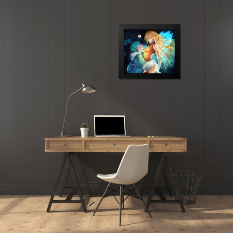 Fairy Tale Black Modern Wood Framed Art Print by Griesel, Jolene