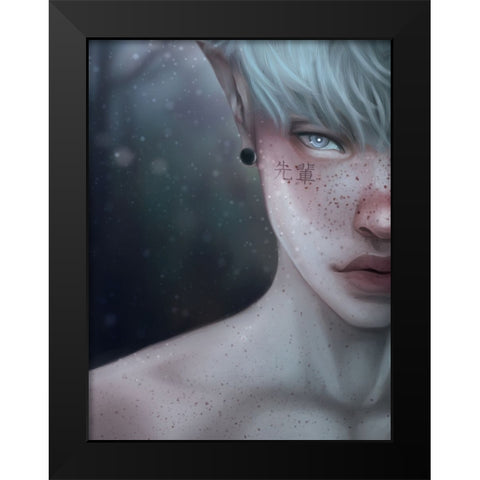 Senpai Black Modern Wood Framed Art Print by Griesel, Jolene