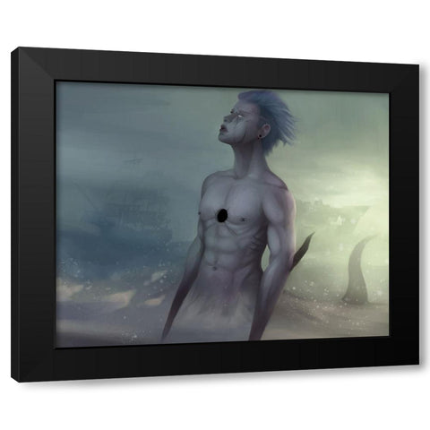 Holo Black Modern Wood Framed Art Print by Griesel, Jolene