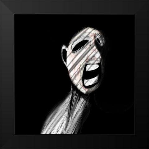 Depretion Black Modern Wood Framed Art Print by Jarotdjunaedi