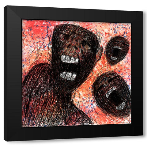 Madness Black Modern Wood Framed Art Print with Double Matting by Jarotdjunaedi