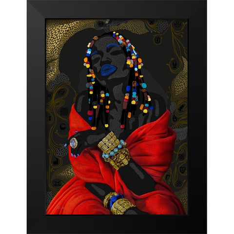 Acodonqua (Golden) Black Modern Wood Framed Art Print by Amihere, Lord
