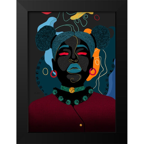 Aquose Black Modern Wood Framed Art Print by Amihere, Lord