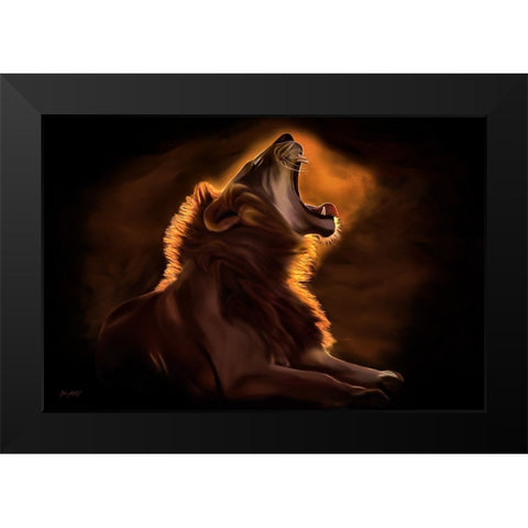 Leo Rougeoyant Black Modern Wood Framed Art Print by Amihere, Lord