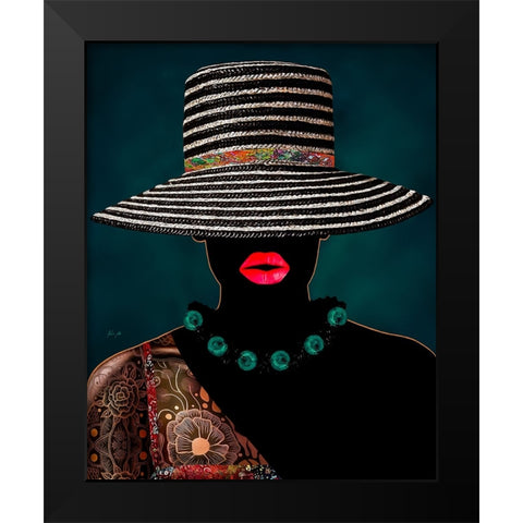 Serwaaquoto Black Modern Wood Framed Art Print by Amihere, Lord