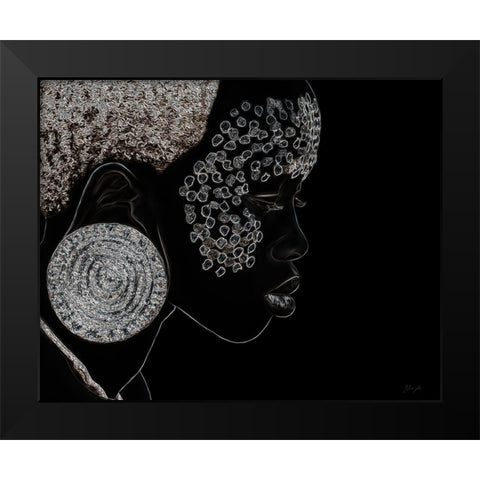 Mursi Girl II Black Modern Wood Framed Art Print by Amihere, Lord
