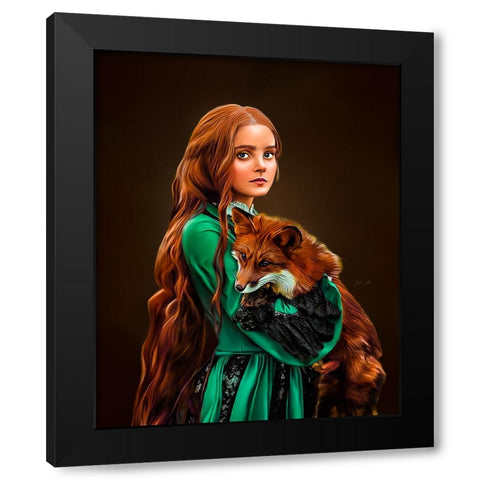 Redhead Black Modern Wood Framed Art Print with Double Matting by Amihere, Lord