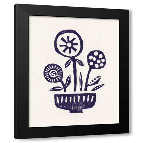 Native Flowers Black Modern Wood Framed Art Print by Galitsyna, Alisa