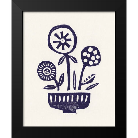 Native Flowers Black Modern Wood Framed Art Print by Galitsyna, Alisa
