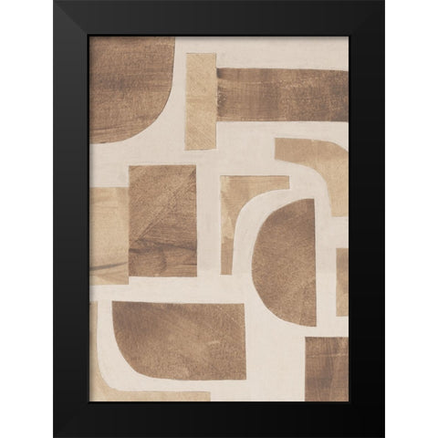 Puzzle #2 Black Modern Wood Framed Art Print by Galitsyna, Alisa
