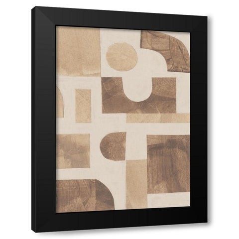Puzzle #2 Black Modern Wood Framed Art Print by Galitsyna, Alisa