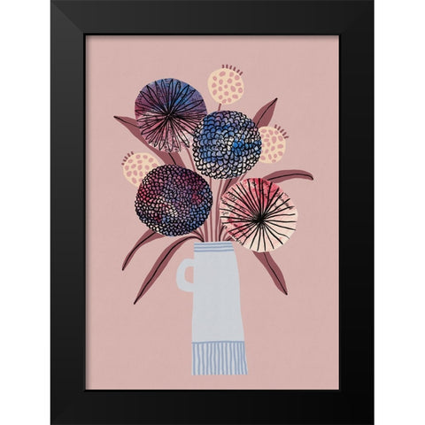 Wildflower Bloom Black Modern Wood Framed Art Print by Galitsyna, Alisa