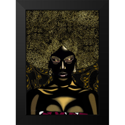 Maabena Black Modern Wood Framed Art Print by Amihere, Lord
