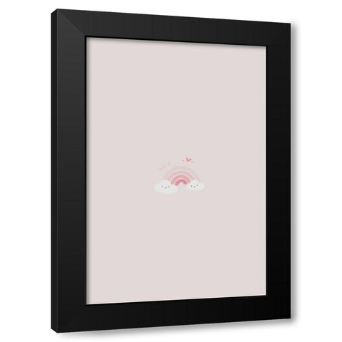 Pink Rainbow Black Modern Wood Framed Art Print with Double Matting by Thai, Xuan