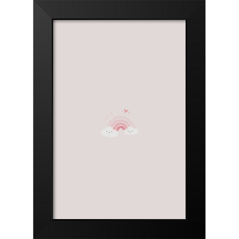 Pink Rainbow Black Modern Wood Framed Art Print by Thai, Xuan