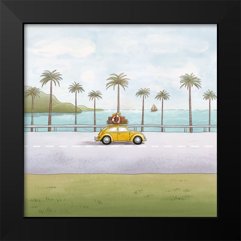 Summer Trip Black Modern Wood Framed Art Print by Thai, Xuan