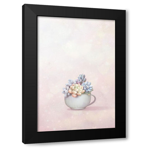 Succulent Black Modern Wood Framed Art Print with Double Matting by Thai, Xuan
