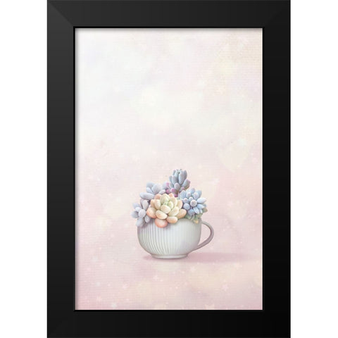 Succulent Black Modern Wood Framed Art Print by Thai, Xuan