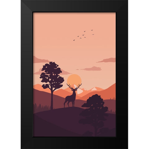 Summer Sunset Black Modern Wood Framed Art Print by Thai, Xuan