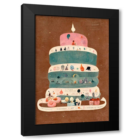 My First Birthday Black Modern Wood Framed Art Print with Double Matting by Treechild