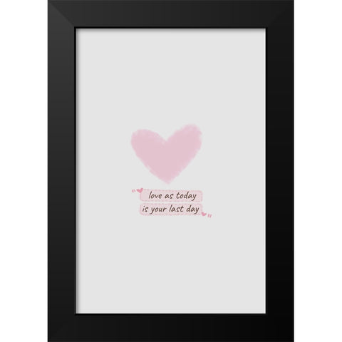 Love Black Modern Wood Framed Art Print by Thai, Xuan