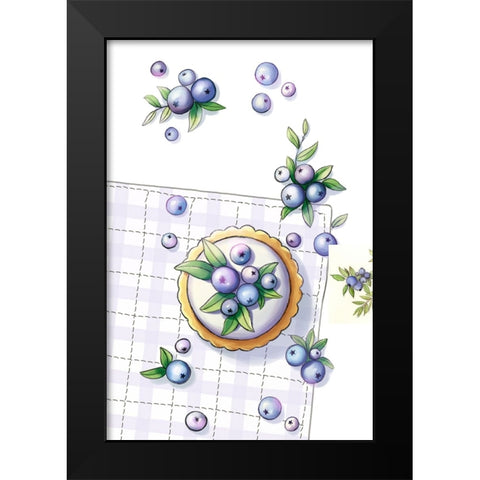 Blueberry Cake Black Modern Wood Framed Art Print by Thai, Xuan